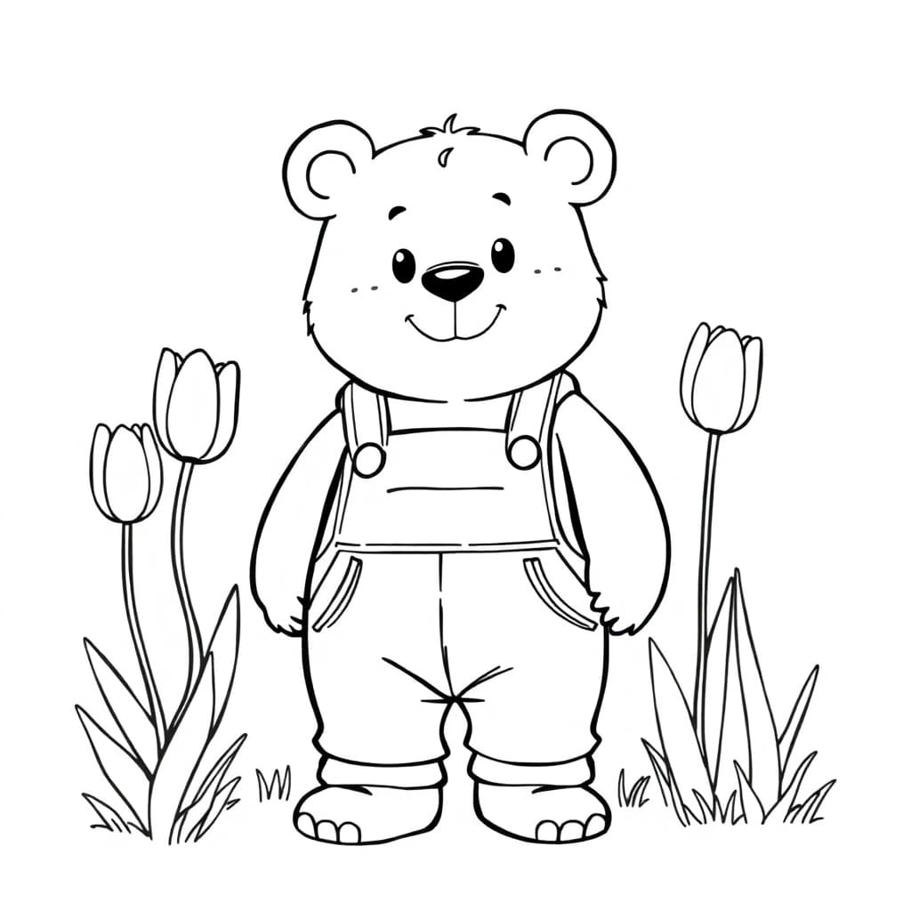 Leo Bear scene 1 coloring page