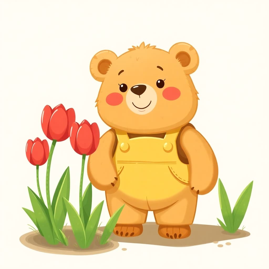 Leo Bear scene 1 color illustration