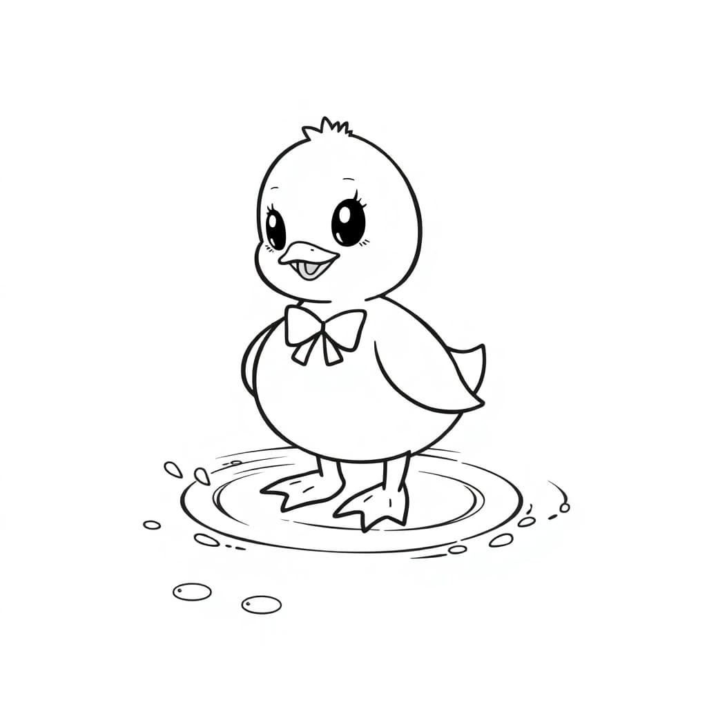 Luna Duck scene 2 coloring page